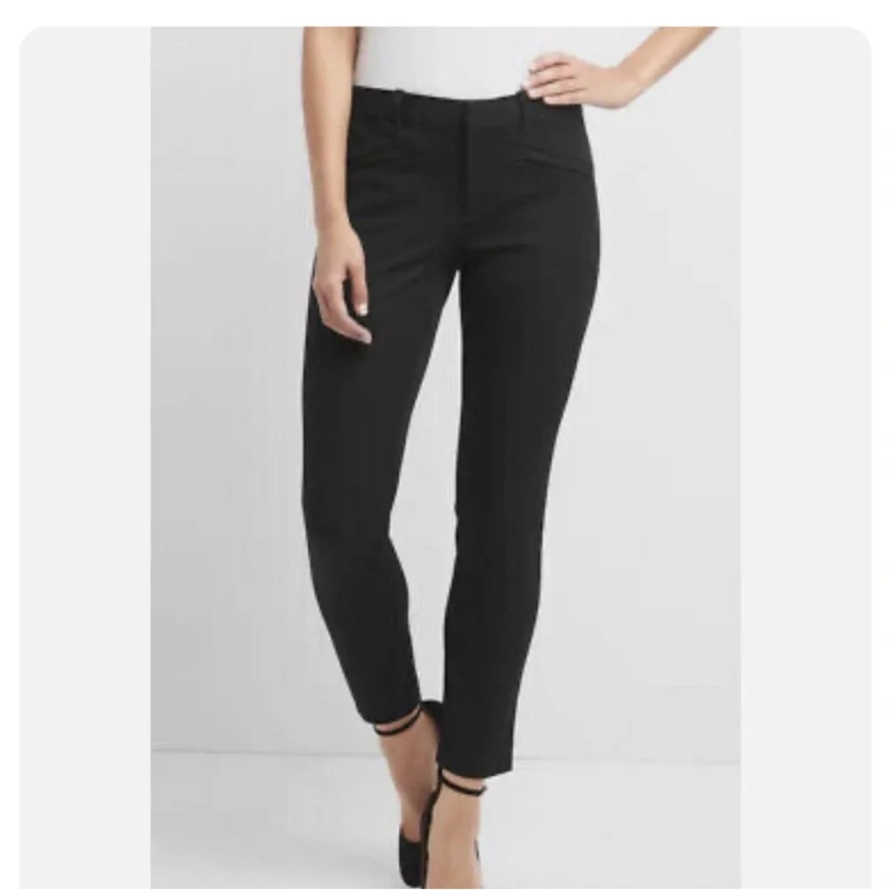 GAP Skinny Ankle B Pants Sz 00R True Black Stretch Cotton Spandex Cropped Pants